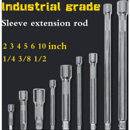 Socket ratchet wrench extension bar 1/4" 3/8" 1/2" & 50/75/100/150/200/250mm Ratchet Wrench Socket Extender Hand Adjustment Tool