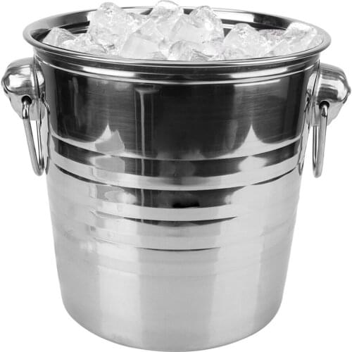 Champagne Wine Beer Bucket 5L Stainless Steel Wine Beer Cooler Bucket Ice Cube Maker For KTV Bar Kitchen Party Barware