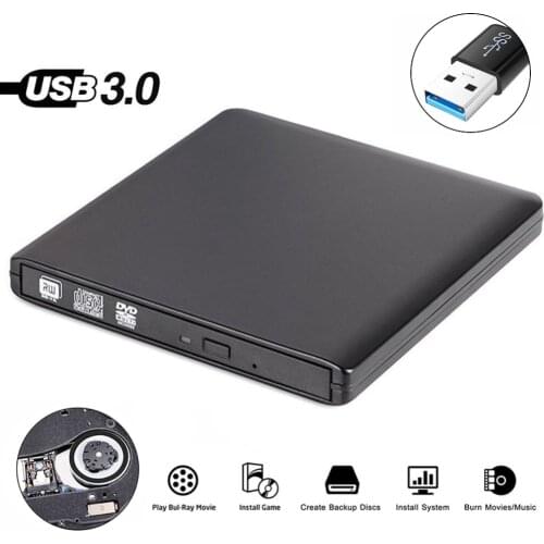 USB 3.0 External CD/DVD ROM Player Optical Drive DVD RW Burner Reader Writer Recorder for Laptops PC Windows 7/8/10 Mac OS