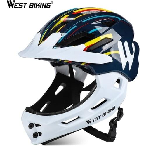 WEST BIKING Kids Helmet Sports Safety Protection Gear Detachable Helmet MTB Bicycle Cycling Children Motorcycle helmet Accessory