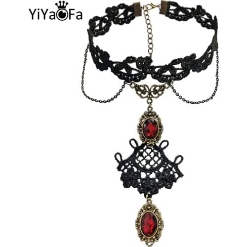 YiYaoFa Vintage Choker Necklace for Women Accessories Gothic Jewelry False Collar Statement Necklace Lady Party Jewelry GN-73