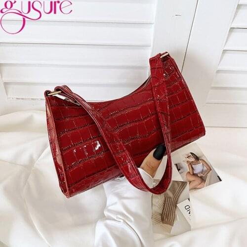 Gusure Retro Alligator Pattern Women Messenger Handbags sac PU Leather Street Casual Solid Zipper Shoulder Bags Bolsa Mujer 2021