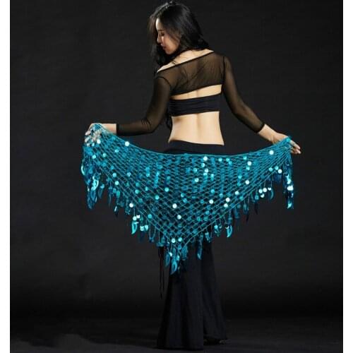 Women Belly Dance Sexy Big Sequins Belly Dance Hip Scarf Lady Dance Accessories Girls Belly Dance Waist Belt