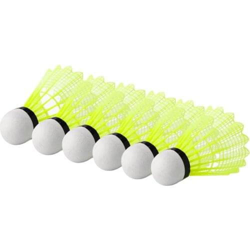 6pcs Train Gym Fitness Yellow Nylon Shuttlecocks Badminton Ball Sport Durable New