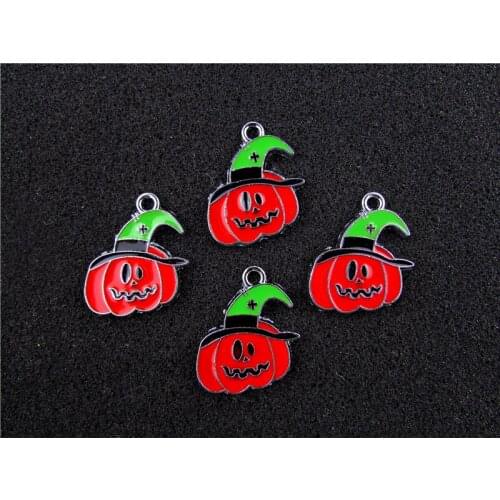 AE678 Mix Color 100Pcs Alloy Metal Enamel Christmas Pumpkin Charms Pendant 27x21mm bead bead