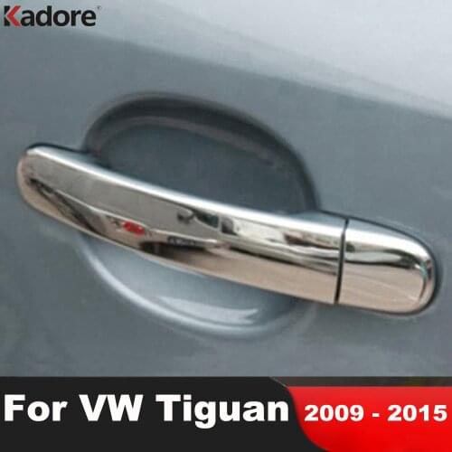 For Volkswagen For VW Tiguan 2009 2010 2011 2012 2013 2014 2015 ABS Chrome Side Door Handle Cover Trim Car Auto Accessories 8pcs
