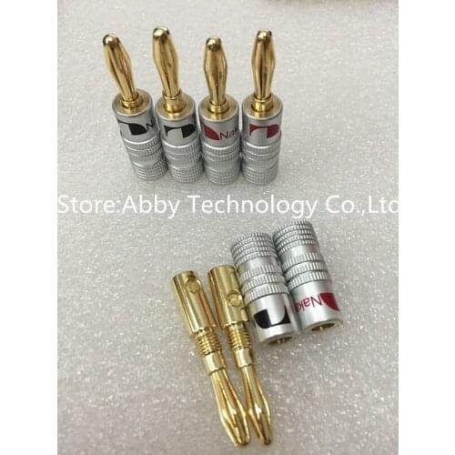 Free shipping 500pcs/lot 24K Gold Speaker Screw banana plug Audio Jack connector