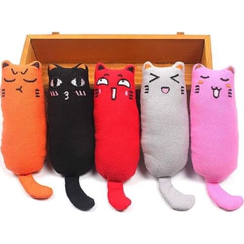 Rustle Sound Catnip Toy Cats Products for Pets Cute Cat Toys for Kitten Teeth Grinding Cat Plush Thumb Pillow Pet Accessories