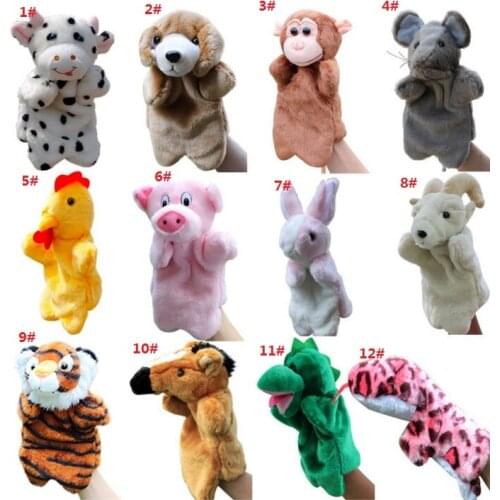Kid Christmas party favor gift Children Zoo Plush Toy Animal Hand Glove Puppets animal Story Learning stage performance props