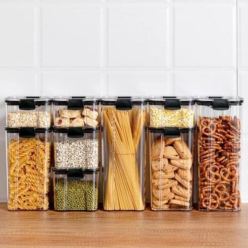 Eco-Friendly Kitchen Food Storage Containers Refrigerator Organizer Tea Bean Grain Food Storage Box Sealed Container Clear Case