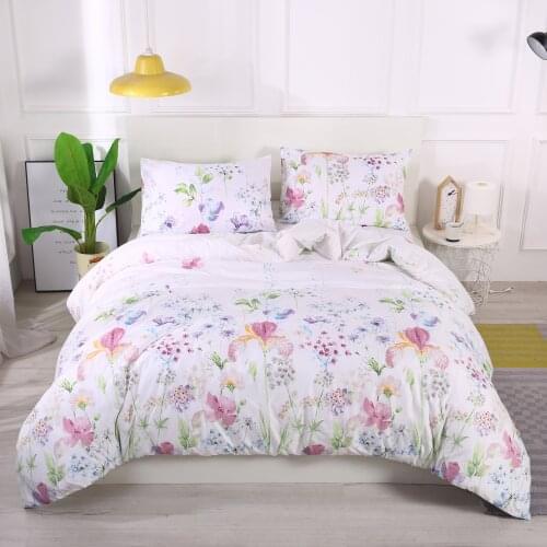LOVINSUNSHINE Simple Flower Printed Bedding Set Home Textile Queen King Size Duvet Cover For Girl Cute Comfor Bed Set