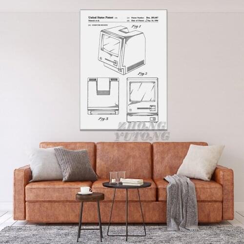 Apple Computer Posters,Macintosh PC Patent, Technology Wall Art,Geek Decor,Vintage Print,Blueprint,Gift Idea, Wall Decorations