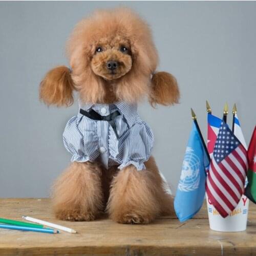 Summer Dog Dresses for Small Dogs bright Stripe Dog Dress Puppy Chihuahua Yourkshie Dog Clothes Pet Tshirt 10A