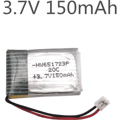 3.7v 150mAh Lipo Battery For H20 RC Quadcopter Spare Parts 150mAh LIPO Battery 1pcs Bateria H20 Battery For Toys 1.25mm Plug