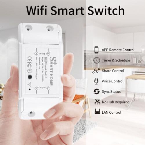 Mini DIY Module Wifi Light Switch Wireless APP Remote Control Switch 220V Smart Home Electrical Switches with Alexa Google
