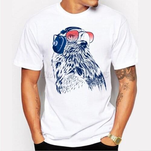 2019 Mens DJ Owl Print Fashion T shirt Cool Short Sleeve Tees T223