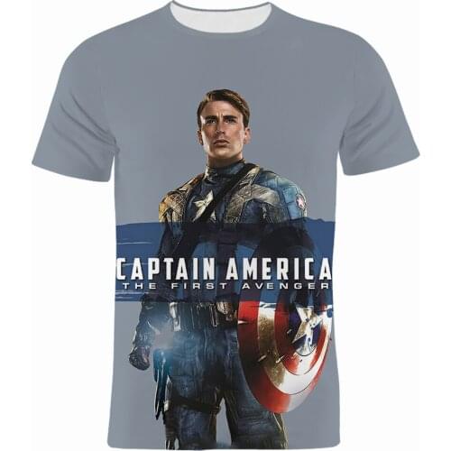 Mens Clothes Marvel Hero Captain America 3D Printed Cool Boy Girl Kids T-shirts Summer Fashion Harajuku Women T Shirts