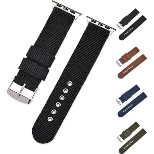 Nylon Band Watchband for Apple Watch 3 2 1 42mm 38mm Strap Iwatch 6/5/4 SE Wrist Band 40mm 44mm Canvas Watchband Belt