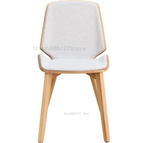 Nordic Solid Wood Dining Chair Home Leather Fashion Simple Dining Chair Pala Chair German Designer Chair
