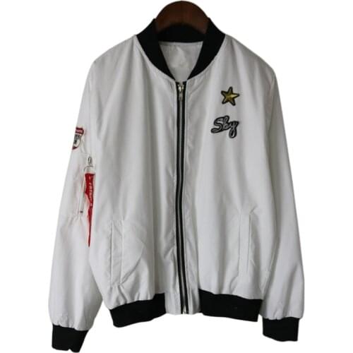 2018 Autumn Bomber Jacket Women Men Tops couple Long Sleeve Basic Coat Casual Thin Outerwear Korean casual Bomber Jacket