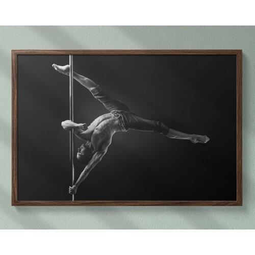 Fitness Bodybuilding Man Strong Muscles Exhibition Healthy Body 6 Wall Sticker Silk Fabric Poster Art Indoor Decor Bright