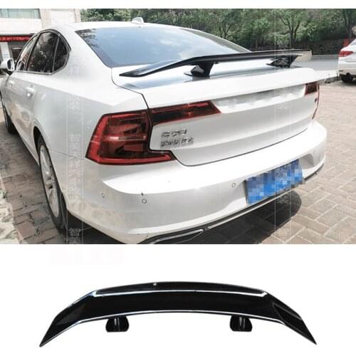 Applicable To For Volvo S90 Spoiler Carbon Fiber Rear Moving Parts Body Kit Trunk Decoration Transformation 2017-2020