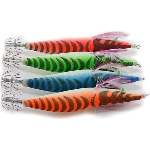 Squid Jig Saltwater Fishing Lures Artificial Baits Bionic Wood Shrimp with Octopus Squid Cuttlefish Fishing Lure