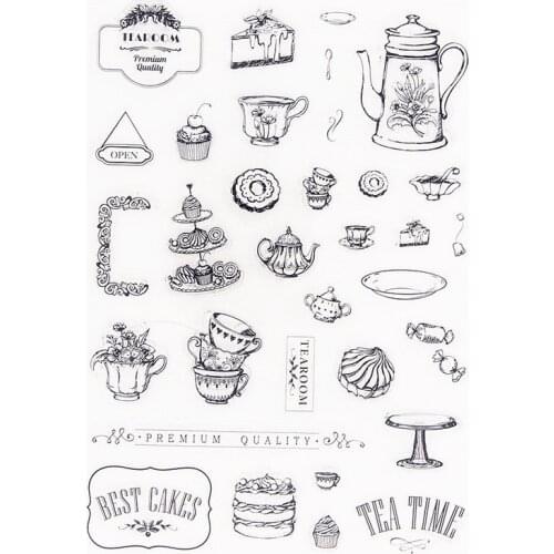 15x21cm Love Tea Clear Stamps Transparent Seal Silicone Seal TPR Christmas Wedding Roller Stamps DIY Scrapbook Album Card