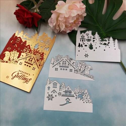 Christmas card dies Metal Cutting Dies Stencils for DIY Scrapbooking Album Paper Cards Decorative Crafts Embossing Die Cuts New