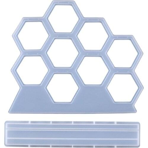 Silicone Mold For Hanger DIY Crystal Epoxy Resin Mold Hollow For Resin Transparent Mold Hexagonal Earring Silicone Hanger T4R3