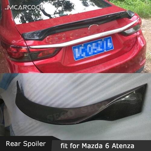 Carbon fiber Rear Spoiler Boot Trim Sticker Wings For Mazda 6 Atenza Spoiler 2015-2018 FRP Trunk Spoiler Car Styling