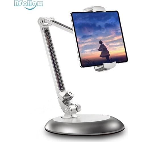 BFOLLOW Desktop Stand Holder for Tablet iPad Pro 11 Inch Air Mini 360 Rotation Shoot Video Live Streaming Zoom Meeting