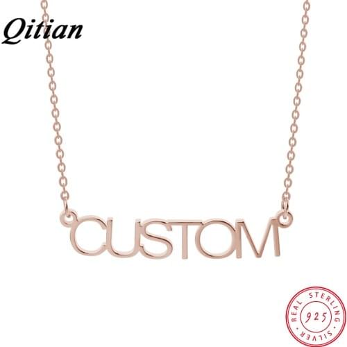 Nameplate Pendant Choker For Valentines Day Name Necklace Rose Gold Color 925 Silver Personalized Custom Necklaces