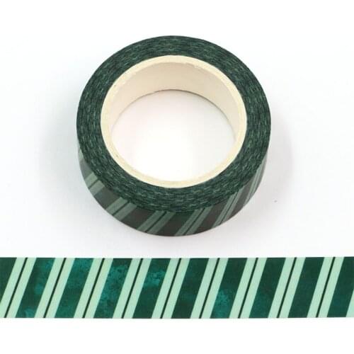 1PC 15MM*10M Blackish Green Dark green Stripe Cloud Decorative Washi Tape Scrapbooking Masking Tape School Office Supply