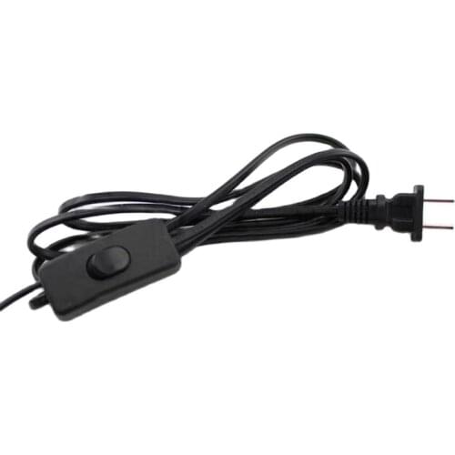 1pc 2 pins 1.8m push switch lamp on-off switch with wire plug electric wire with switch plug for living room lighting accessor