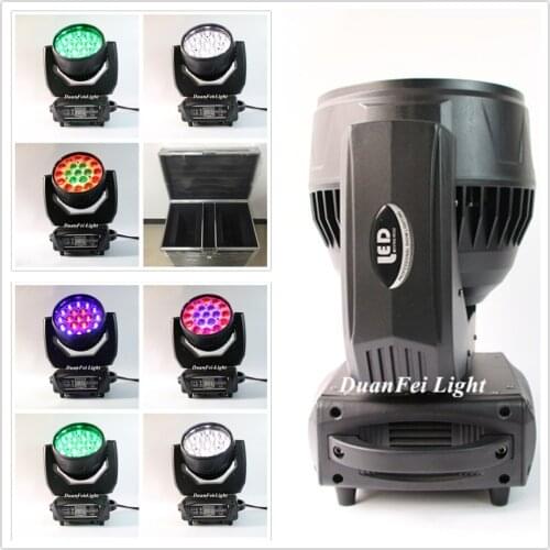 10pcs+5Flightcase New moving head 19x15w Wash led moving head zoom dj rgbw led wash movind head Light