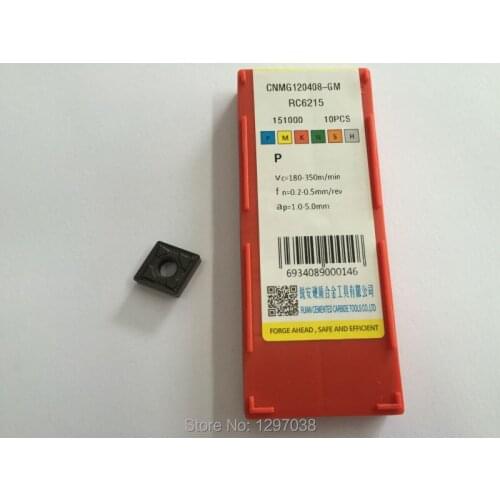 10pcs CNC carbide blade CNMG120408-GM-RC6215,high linear velocity continuous cutting Hard a little of Steel parts Better effect