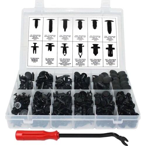 240pcs 12 Size Car Truck Retainer Clips Plastic Fasteners Door Trim Radiator Shield Yoke Fender Kit Auto Push Pin Rivets Bumper