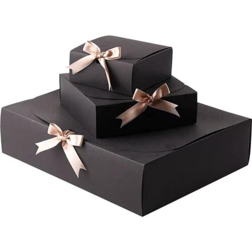 5PCS Clamshell Bow Gift Box Cookies Chocolate Packaging Gift Box Wrapping Supplies Wedding Birthday Shirt Sweater Scarf Gift Box