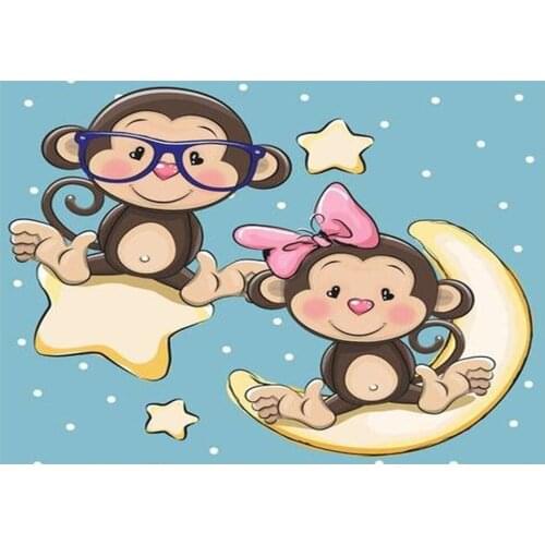 5D diamond painting full diamond new product cartoon love monkey mosaic embroidery decoration home decoration