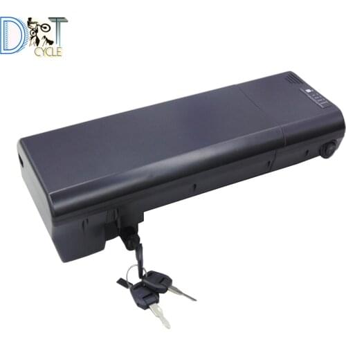 Free shipping Shunlong 36V 10Ah new rear rack battery with capacity display for ebike/fat tire bike with charger