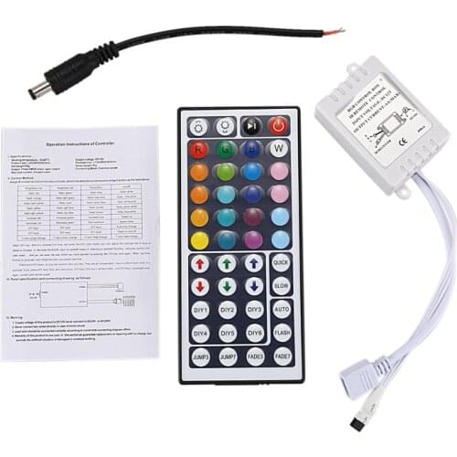 44 keys Wireless IR Remote control with receiver for 5050 3528 RGB SMD LED strip light
