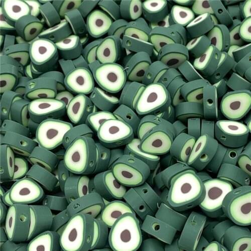 30pcs/lot 10mm Avocado Beads Polymer Clay Beads Polymer Clay Spacer Beads For Jewelry Making DIY Bracelet necklace #06