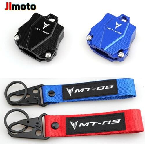 Logo MT09 Key Shell Case Protective Cover Cap For Yamaha MT09 MT 09 MT-09 Motorcycle Embroidery Keychain KeyRing Key Chain Ring