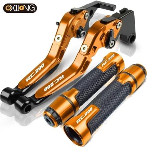 For RC200 2014 2015 2016 2017 2018 2019 Motorcycle Accessories Extendable Brake Clutch Levers and Handlebar Hand Grips ends