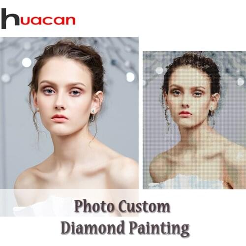 Huacan Diamond Painting Full Square/Round Photo Custom Kits Diamond Embroidery Mosaic Art Home Decoration