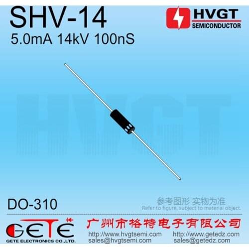 HVGT,High voltage diode 14kV,SHV-14, Silicon rectifier diode 5mA 14kV 100ns, Fast recovery, High frequency, 100pcs/bag
