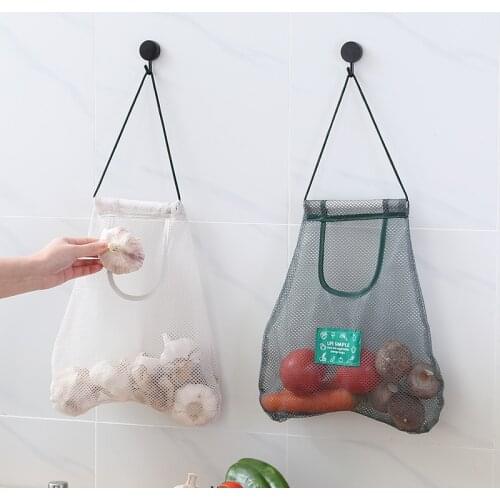Fruit And Vegetable Basket Kitchen Storage Onion Potato Storage Hanging Bags Garlic Ginger Mesh Bag Breathable Space Saving