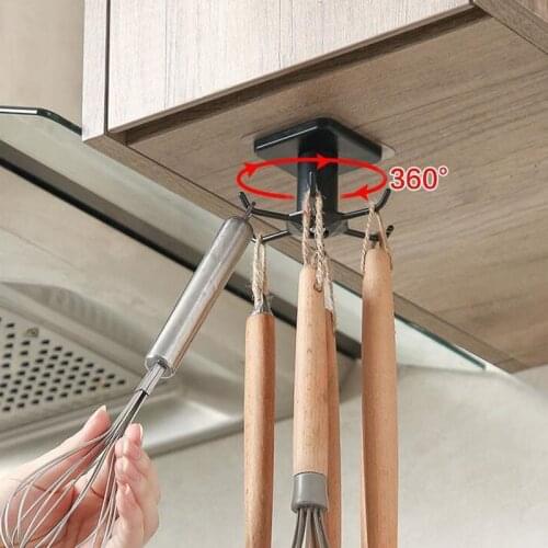 Kitchen Hook Organizer Bathroom Hanger Wall Dish Drying Rack Holder for Lid Cooking Accessories Cupboard Storage Cabinet Shelf
