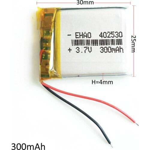 3.7V 300mAh Lithium Polymer Li-Po li ion Rechargeable Battery 402530 For Mp3 MP4 GPS stereo Bluetooth little point reading pen